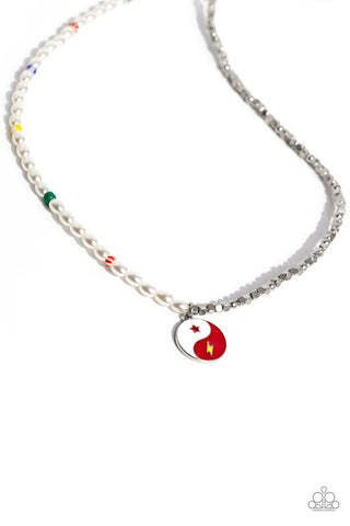 Youthful Yin and Yang - Red Paparazzi Necklace (#5627)