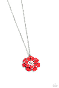 Beyond Blooming - Red Paparazzi Necklace  (#5747)