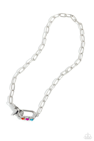 Dont Want to Miss a STRING - Silver Paparazzi Necklace (#3176)
