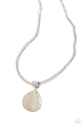 SHELL Me A Story - Silver Paparazzi Necklace (PZ-1151)