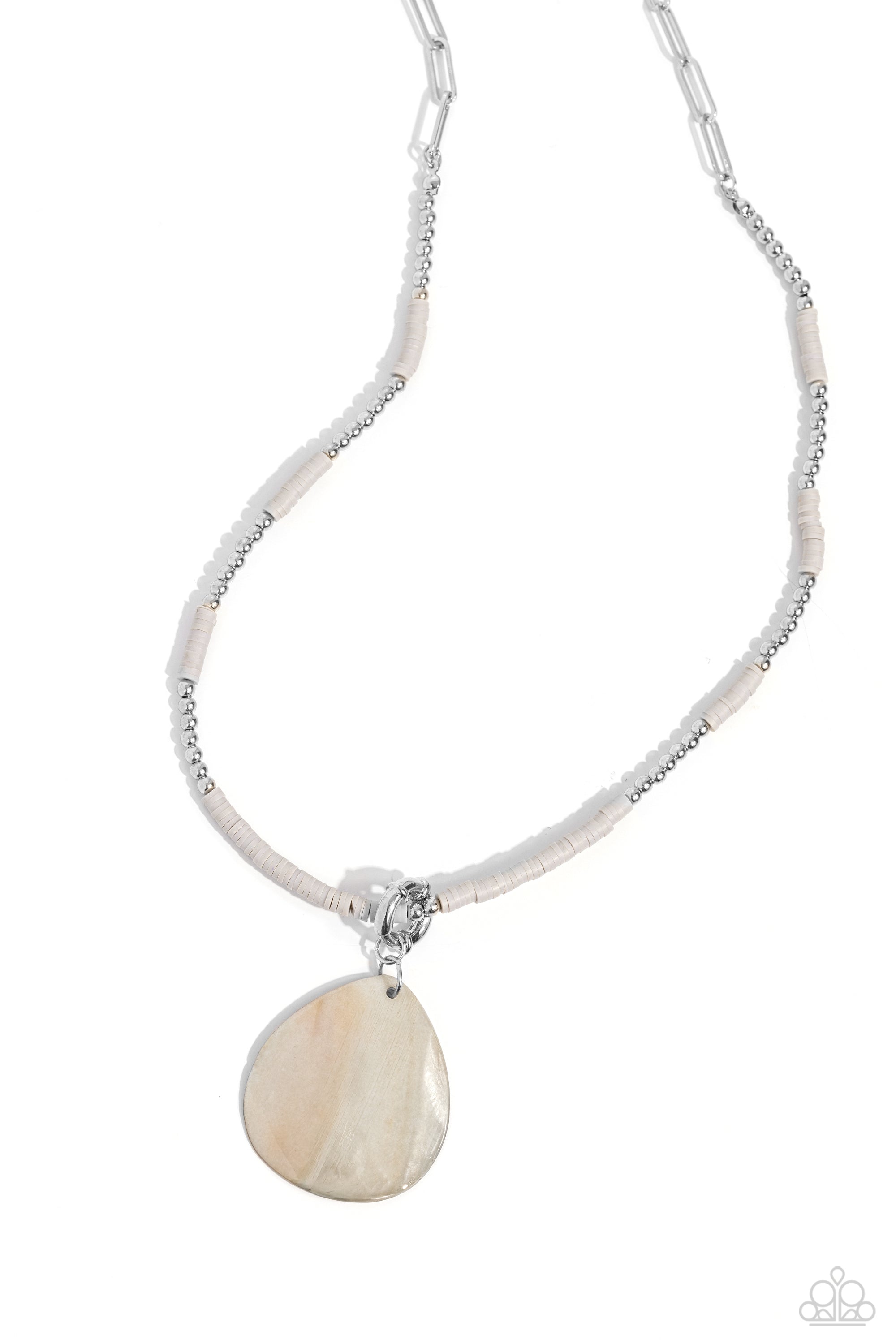 SHELL Me A Story - Silver Paparazzi Necklace (PZ-1151)
