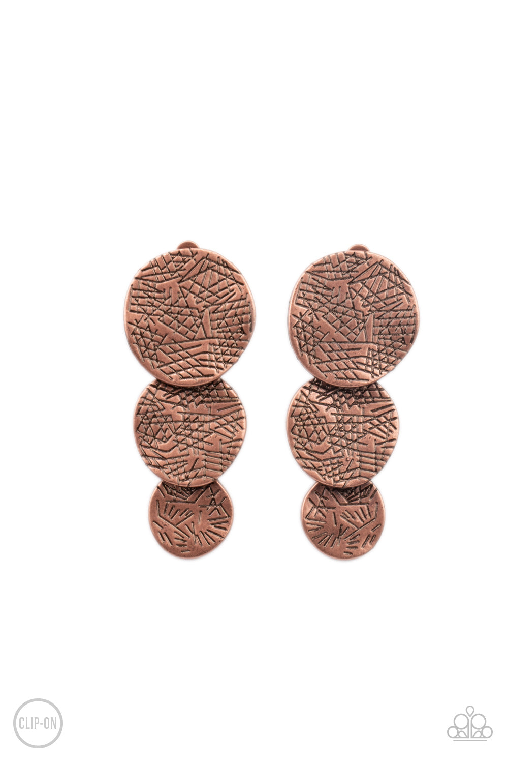 Ancient Antiquity - Copper Paparazzi Earrings (PZ-3183)