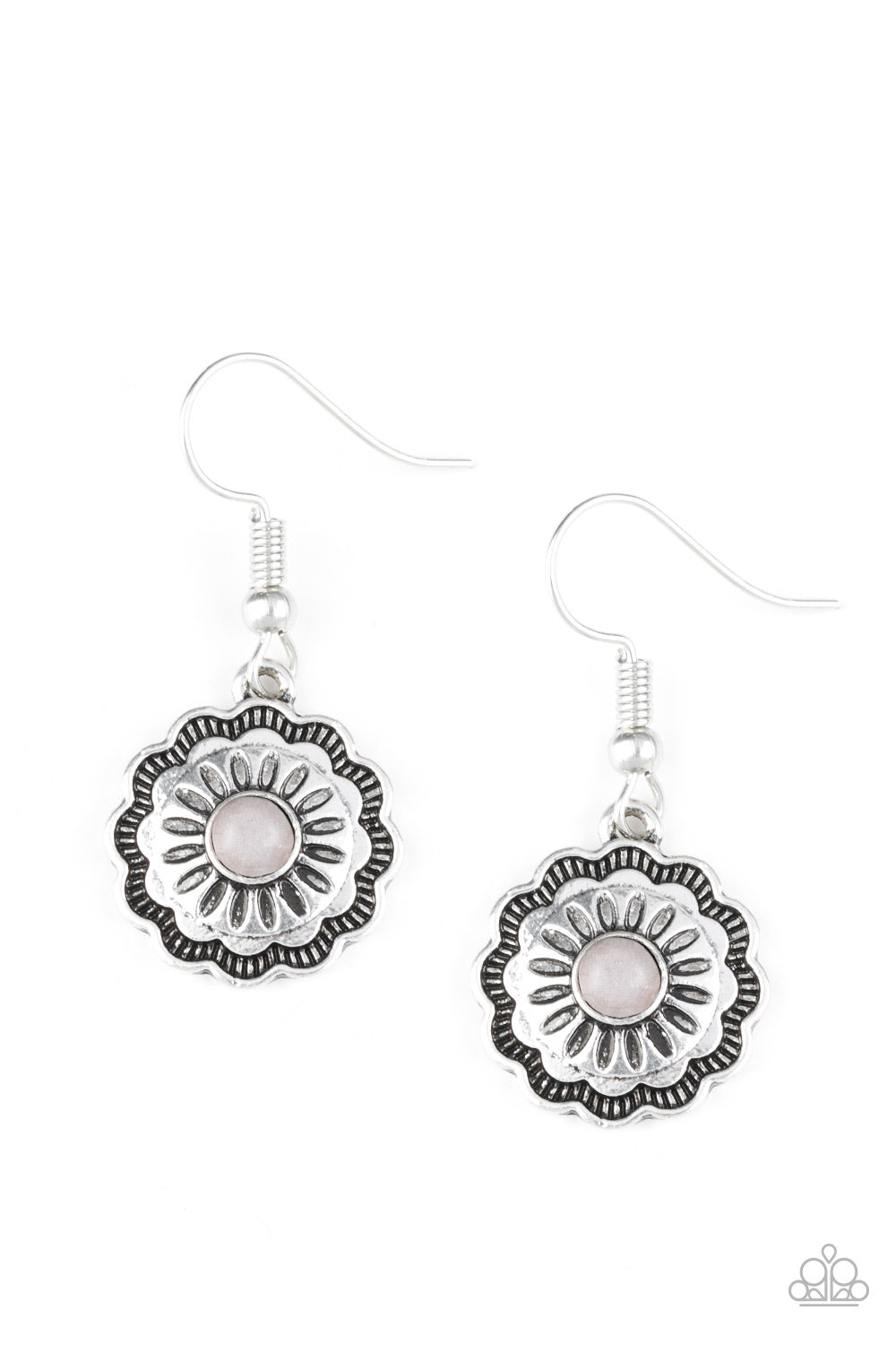 Badlands Buttercup - Silver-Paparazzi Earrings (#898)