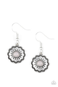 Badlands Buttercup - Silver-Paparazzi Earrings (#898)
