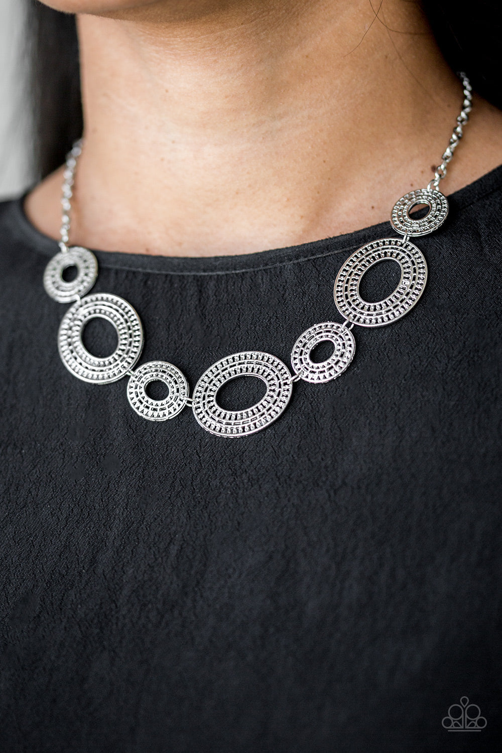 Basically Baltic - Silver Paparazzi Necklace (PZ-1941)