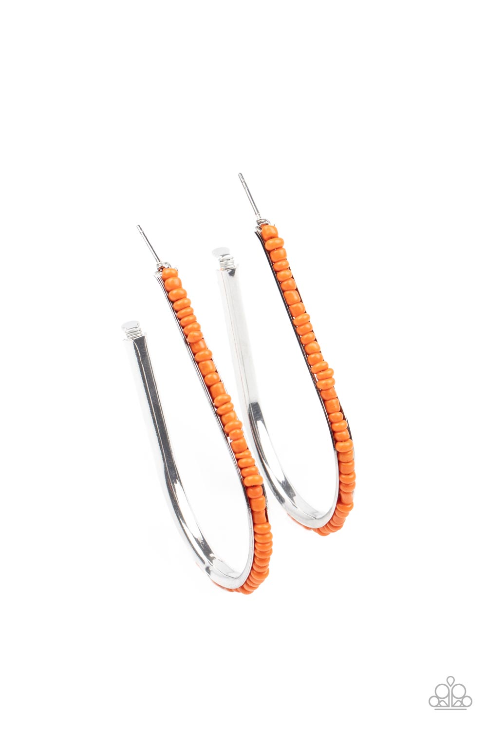 Beaded Bauble - Orange Paparazzi Earrings (PZ-484)