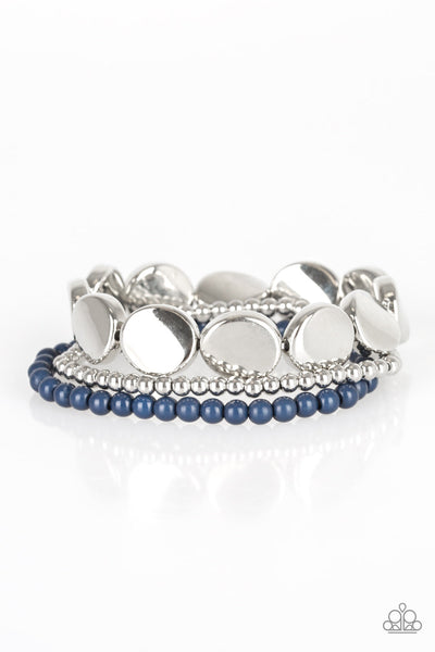 Beyond The Basics - Blue-Paparazzi Bracelet (#1513)