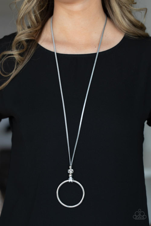 BLING Into Focus - Silver Paparazzi Necklace (PZ-758)
