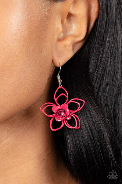 Botanical Bonanza - Pink Paparazzi Earrings