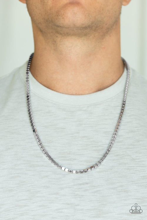 Boxed In - Silver-Paparazzi Necklace (#1988)