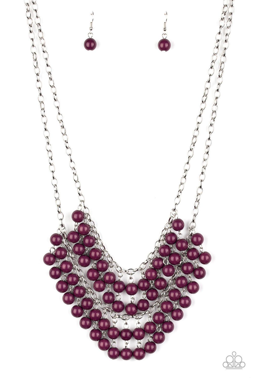 Bubbly Boardwalk - Purple-Paparazzi Necklace (PZ-1230)