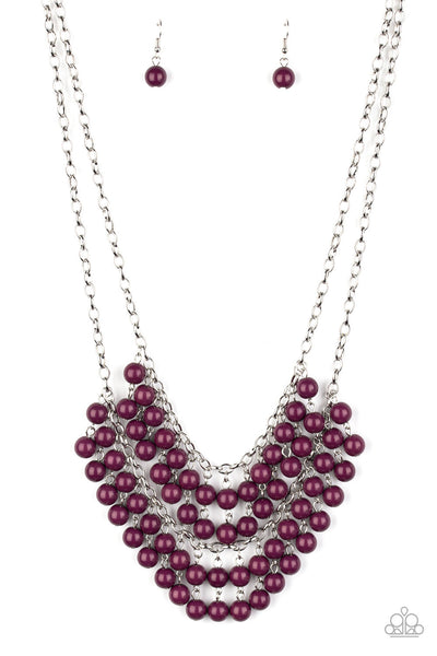 Bubbly Boardwalk - Purple-Paparazzi Necklace (#1230)