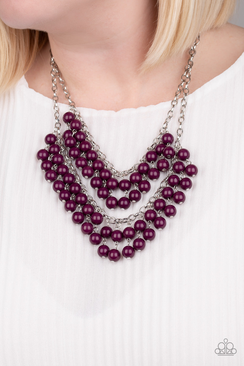 Bubbly Boardwalk - Purple-Paparazzi Necklace (PZ-1230)