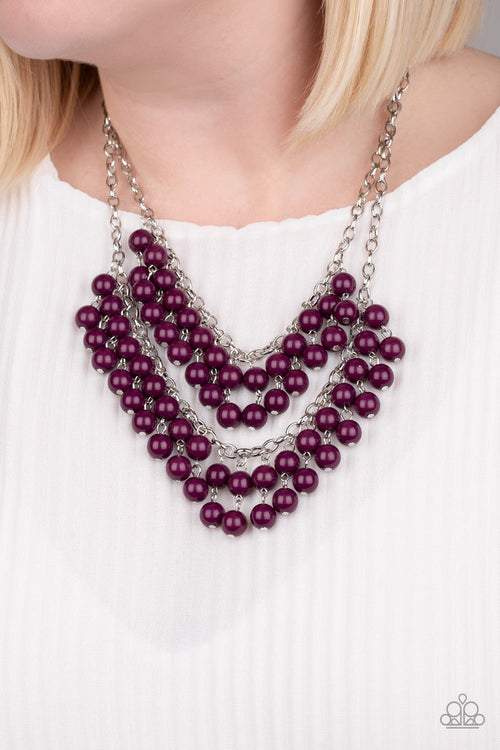 Bubbly Boardwalk - Purple-Paparazzi Necklace (PZ-1230)