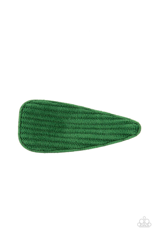 Colorfully Corduroy - Green Paparazzi Hair Accessories (PZ-1214)
