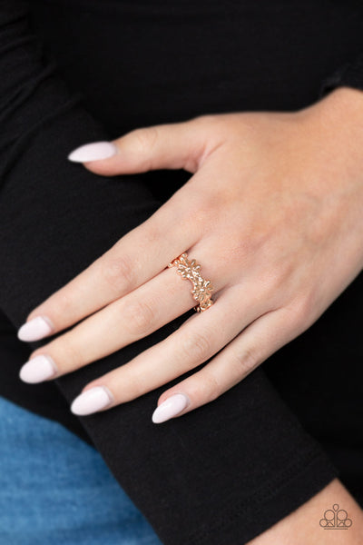 Daisy Dapper - Rose Gold-Paparazzi Ring (R324)