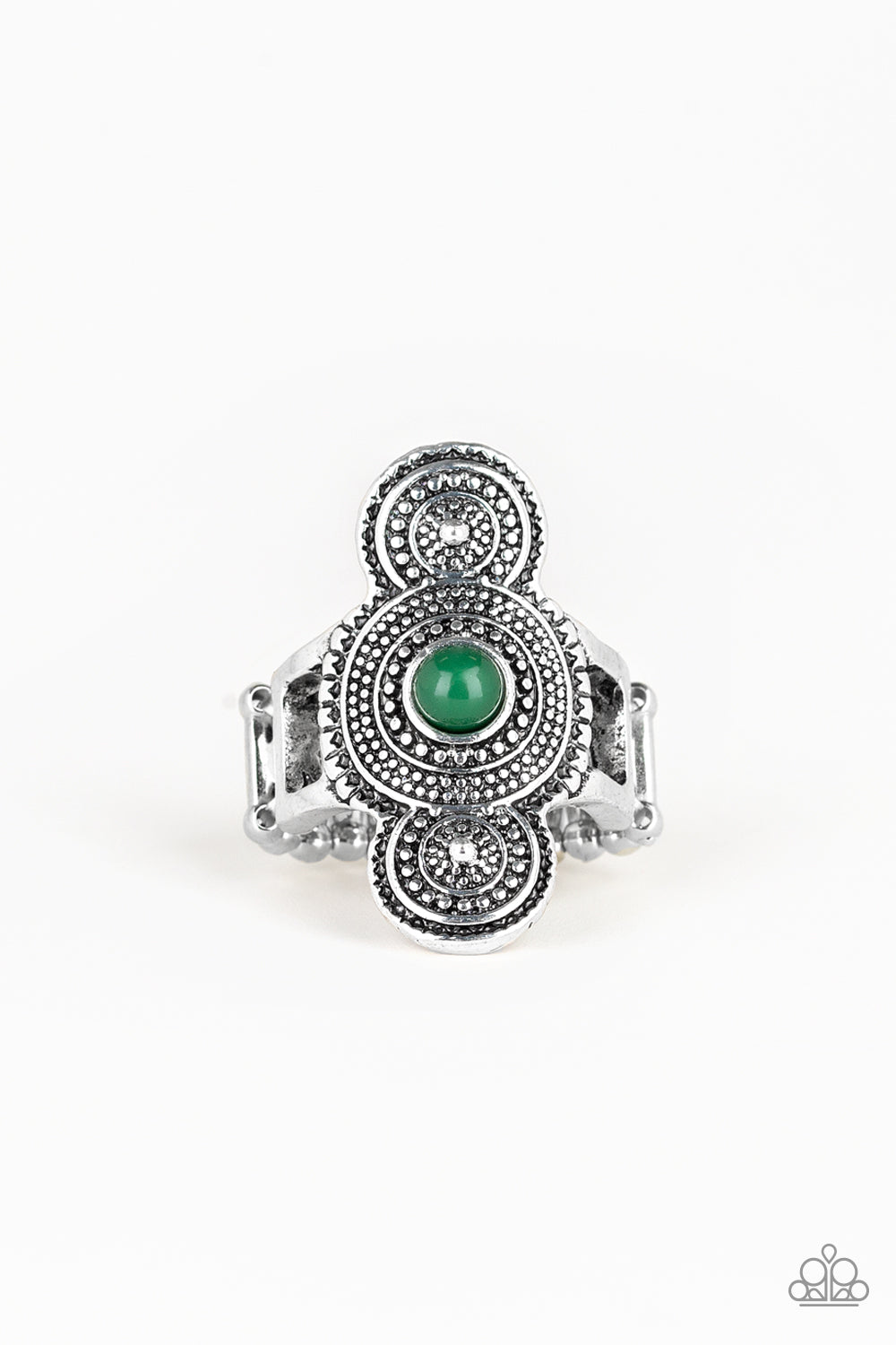 Paparazzi Thick Flex Back Ring - Desert Mandalas - Green (R308)