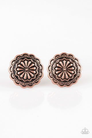 Durango Desert - Copper-Paparazzi Earrings (PZ-635)