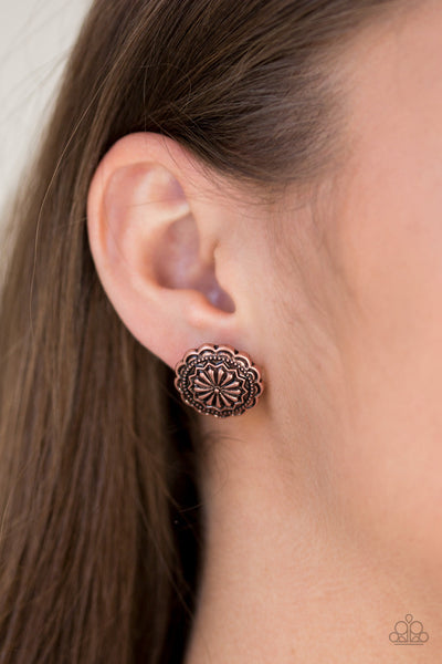 Durango Desert - Copper-Paparazzi Earrings (#635)