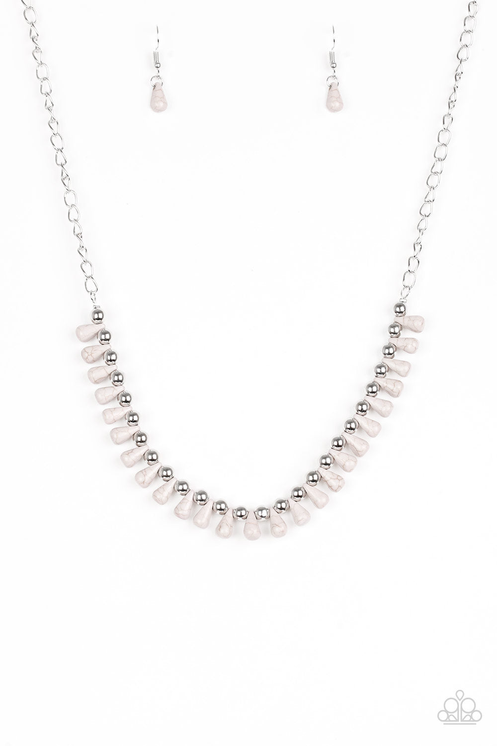 Extinct Species - Silver-Paparazzi Necklace (#1240)