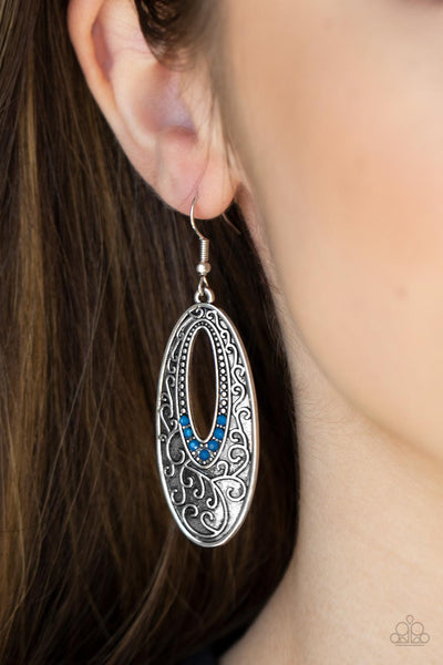 Fairytale Flora - Blue Paparazzi Earrings (#1036)