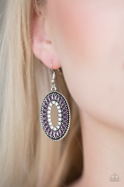 Fishing For Fabulous - Purple Paparazzi Earrings (#2168)