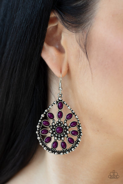 Free To Roam - Purple-Paparazzi Earrings (#1498)