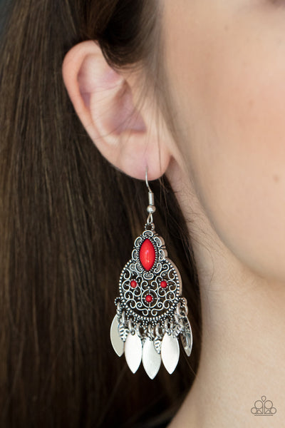 Galapagos Glamping - Red Paparazzi Earrings