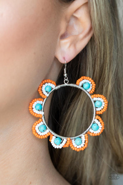 Groovy Gardens - Blue Paparazzi Earrings (#4883)