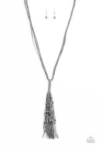 Hand-Knotted Knockout - Silver-Paparazzi Necklace (PZ-824)