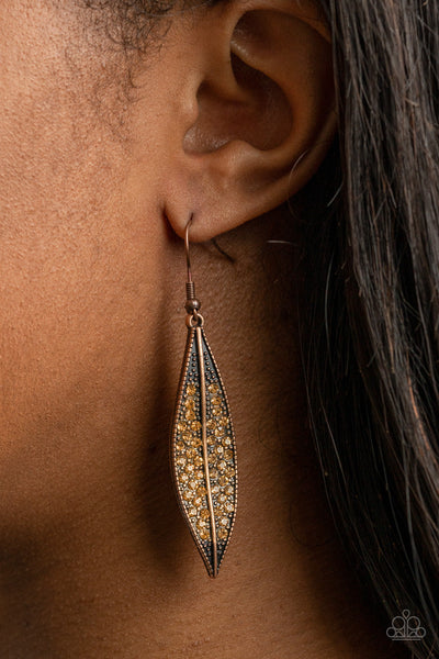 Hearty Harvest - Copper Paparazzi Earrings (#200)