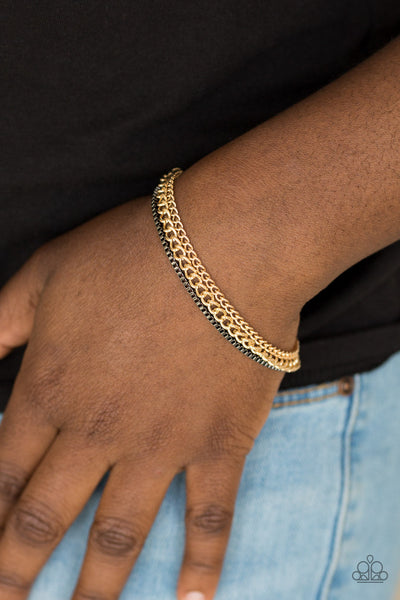 Industrial Icon - Gold-Paparazzi Bracelet (#1706)
