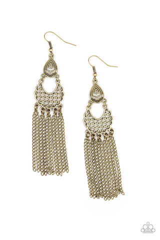 Paparazzi Earrings - Insane Chain - Brass (PZ-538)