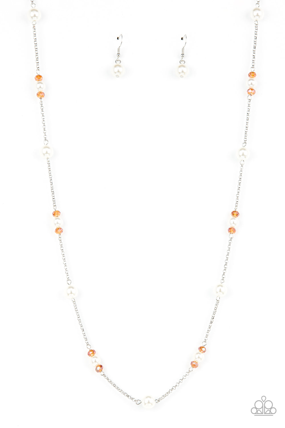 Keep Your Eye on the BALLROOM - Orange Paparazzi Necklace (#4450)