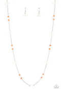 Keep Your Eye on the BALLROOM - Orange Paparazzi Necklace (PZ-4450)