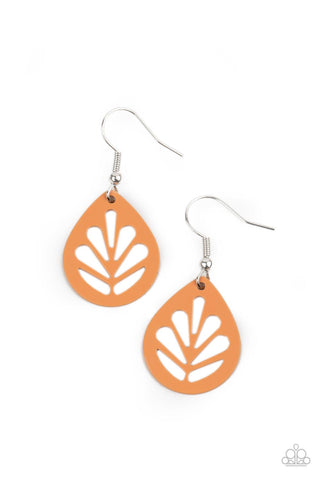 LEAF Yourself Wide Open - Orange Paparazzi Earrings