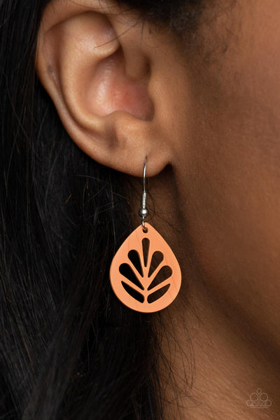 LEAF Yourself Wide Open - Orange Paparazzi Earrings