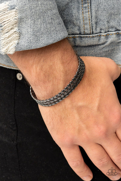 Line of Scrimmage - Black Paparazzi Bracelet