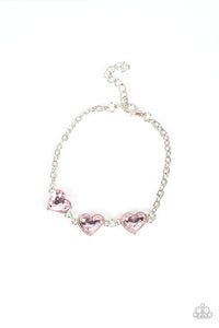 Little Heartbreaker - Pink Paparazzi Bracelet (#1806)