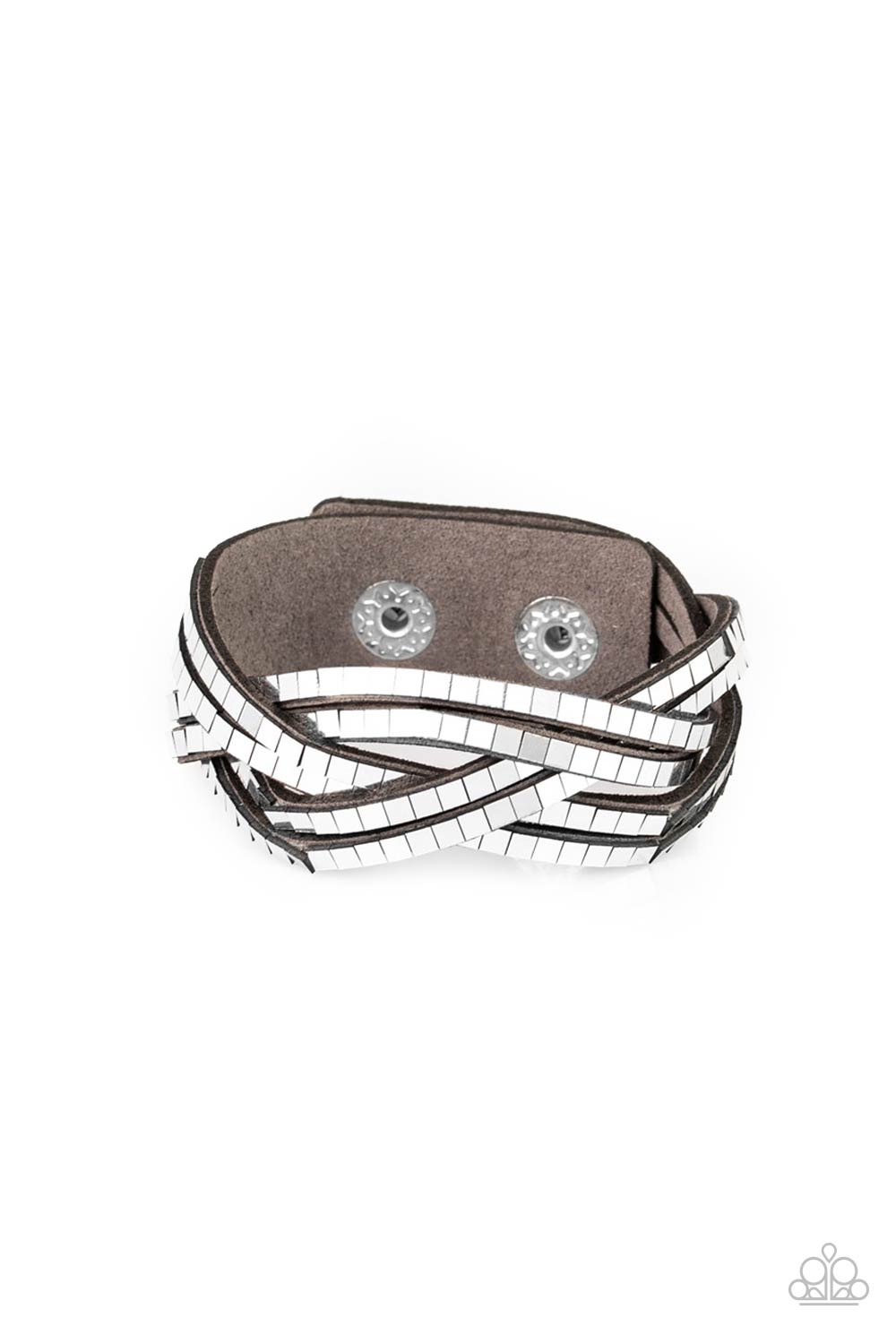 Looking For Trouble - Silver Paparazzi Wrap Bracelet