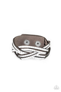 Looking For Trouble - Silver Paparazzi Wrap Bracelet