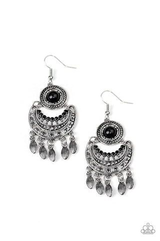 Paparazzi Earrings - Mantra to Mantra - Black ((PZ-144)