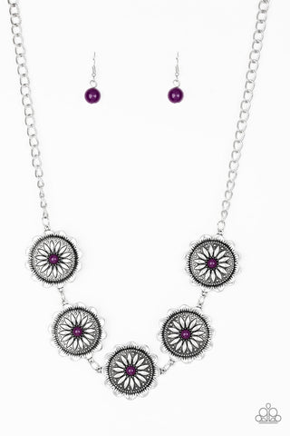 Me-dallions, Myself, and I - Purple-Paparazzi Necklace (PZ-151)