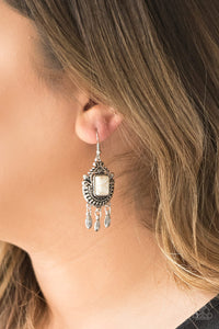 Paparazzi Earrings - Open Pastures - White (#1475)