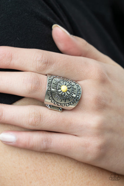 Radiating Whimsy - Yellow Paparazzi Ring