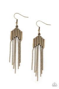 Radically Retro - Brass-Paparazzi Earrings (#1198)