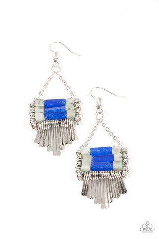 Riverbed Bounty - Blue Paparazzi Earrings (#305)