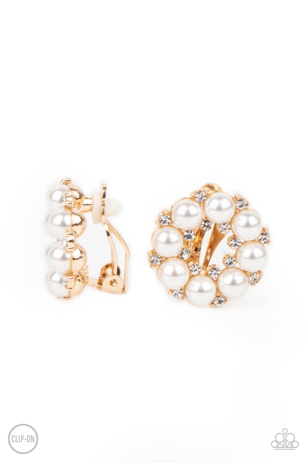 Roundabout Ritz - Gold Paparazzi Earrings