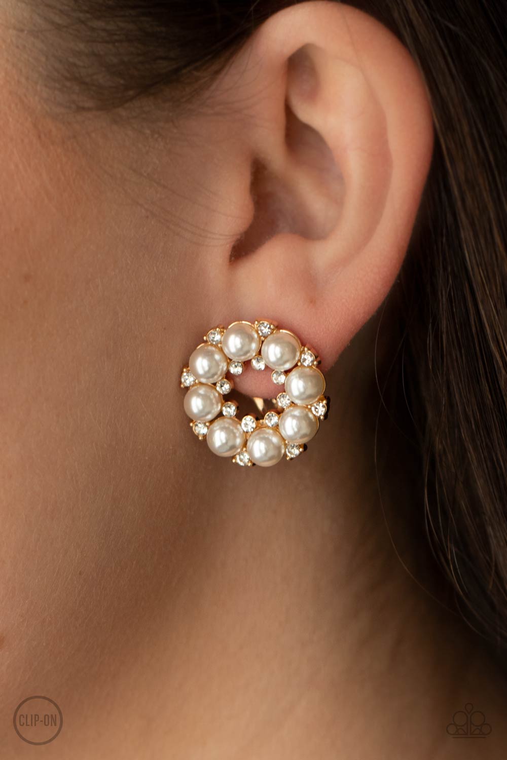 Roundabout Ritz - Gold Paparazzi Earrings