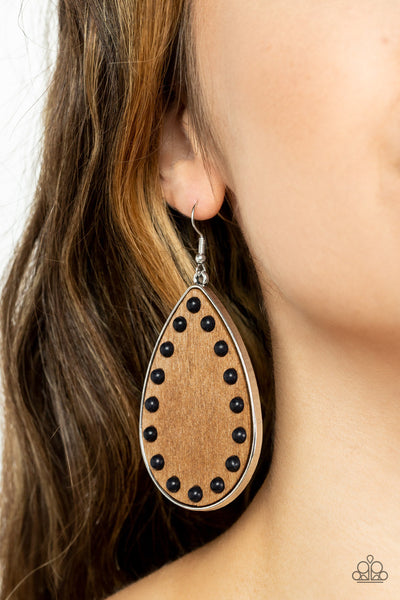 Rustic Refuge - Black Paparazzi Earrings (#4449)